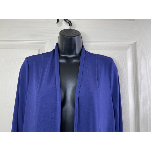 Easywear by Chicos Knit Cardigan Size 0 Womens Size S M 3/4 Sleeve Stretch Blue - Picture 2 of 9